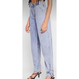 Nasty Gal Relaxed Acid Wash Buckle Hem Jeans‎ size US 16/UK14/EU42